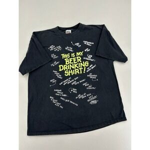 Men's Vintage 1993 Tultex Beer Drinking Graphic Tee Black Sz 2XL